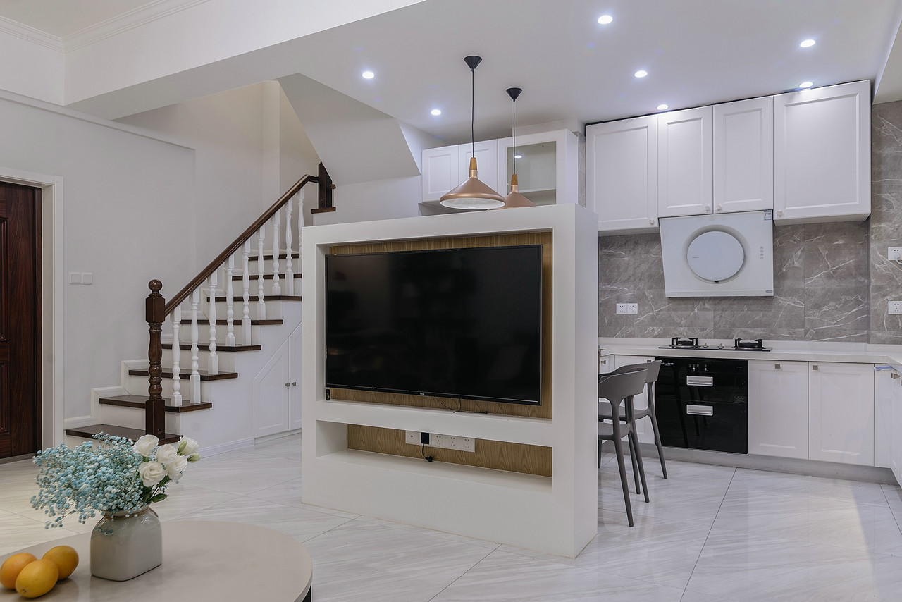 北欧清新风格家装设计复式装修效果图-电视背景墙 北欧清新风格家装设计复式装修效果图-电视背景墙