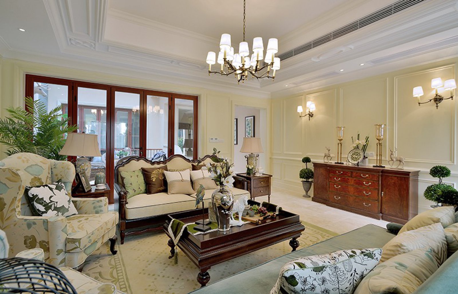 美式复古风格家装设计室内装修效果图-客厅 美式复古风格家装设计室内装修效果图-客厅